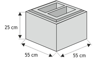 Ogrodzenia betonowe, słupek ogrodzeniowy 55x55x25