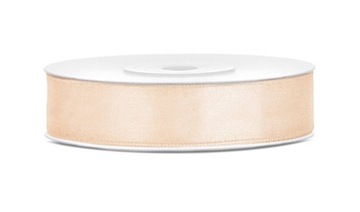 Kremowa tasiemka wstążka 25 mm satynowa