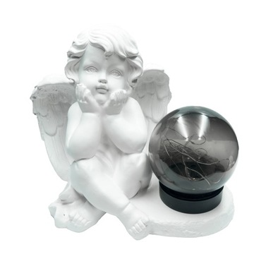 СЕРАЯ ГИПСОВАЯ ФИГУРКА Гробница СОЛНЕЧНАЯ СВЕТОДИОДНАЯ ЛАМПА