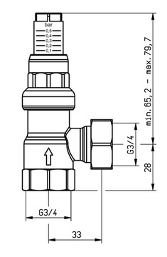 ZAWÓR UPUSTOWY RÓŻNICY CIŚNIEŃ DU Z NASTAWĄ KĄTOWY AFRISO 3/4 CALA DN20