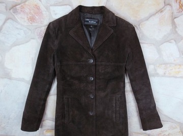 WS LEATER PORZĄDNY PŁASZCZ SKÓRZANY SKORA 42