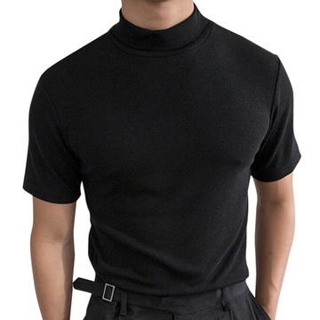 Мужская футболка с высоким воротником и короткими рукавами