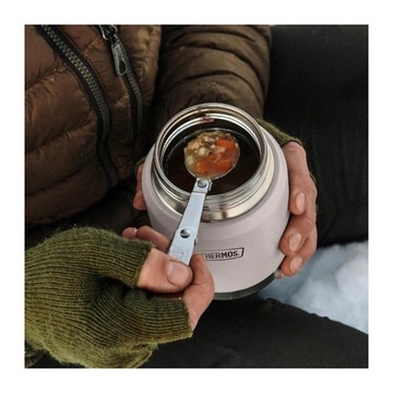 Termos obiadowy na jedzenie zupę łyżka kubek stal nierdzewna Thermos 470 ml