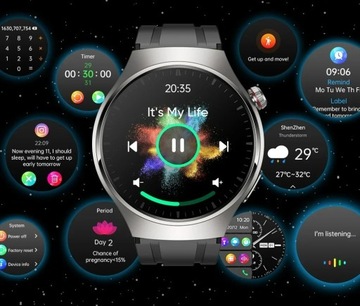 Smartwatch AMOLED Zegarek Cisnieniomierz EKG Glukoza HRV