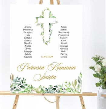 Plakat Plansza PIERWSZA KOMUNIA ŚWIĘTA 65x100cm
