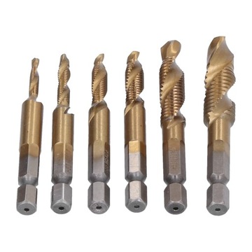 6 шт. комбинированное сверло с метчиком 1/4 дюйма.
