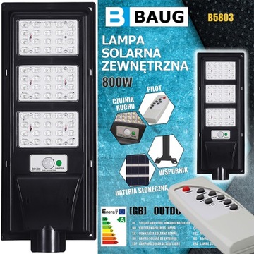 LAMPA SOLARNA ZEWNĘTRZNA 800W BAUG