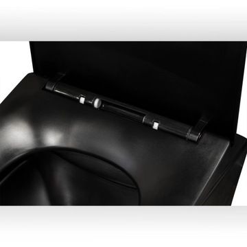 ZESTAW MISA WC RIMLESS CZARNA MAT STELAŻ PRZYCISK