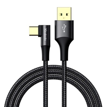 MCDODO УГЛОВОЙ КАБЕЛЬ USB-C ДЛЯ БЫСТРОЙ ЗАРЯДКИ ДЛЯ SAMSUNG USB TYPE C 6A 65W 1M