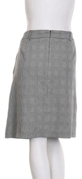 MARIE LUND czarno-biała trapezowa spódniczka midi w kratkę r. 40