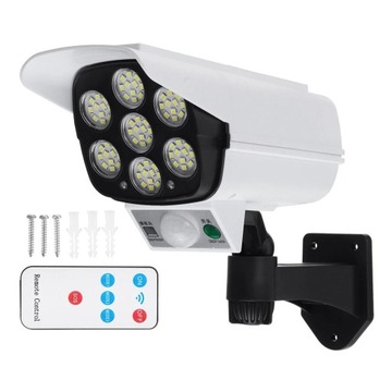 ATRAPA KAMERY SOLARNA CZUJNIK LED OGRODOWA + PILOT