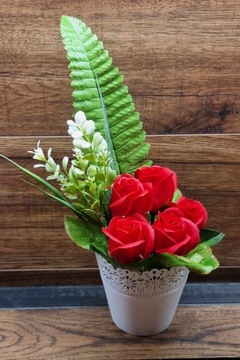 Мыльные цветы букет красных роз ПОДАРОК ​​на ДЕНЬ БАБУШКИ И ДЕЖДЫ