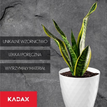 DONICZKA PLASTIKOWA Z PODSTAWKĄ DONICA OSŁONKA NA KWIATY 18cm BIAŁA KADAX