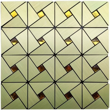 Płytka aluminiowa samoprzylepna Mozaika Złoto z dżetami 30x30x0,3 cm