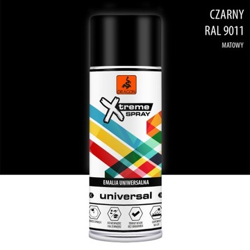 Farba w sprayu uniwersalna CZARNY MATOWY RAL 9011