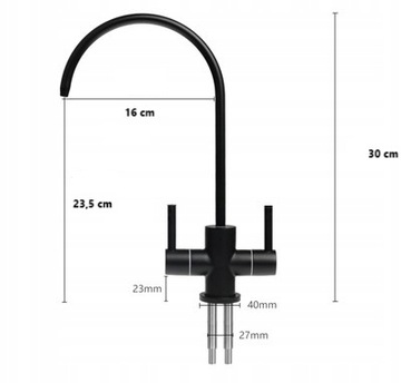 Wylewka Kranik Bateria do filtra MIEDZIANA Dual 304 SUS OSMOZA