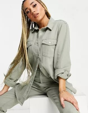 MISSGUIDED JEANSOWA KOSZULA KHAKI DAMSKA 34 1VAC