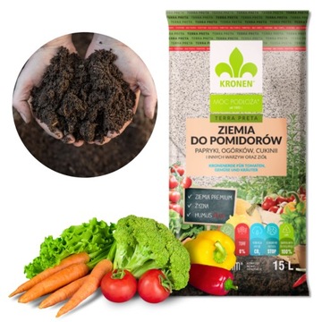 Podłoże BIO Ziemia do wysiewu POMIDORÓW PAPRYKI OGÓRKÓW CUKINII WARZYW 15L