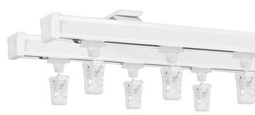 Żabki do karnisza aluminium slim,ks ilość 100 sztuk na ślizgu kolor biały