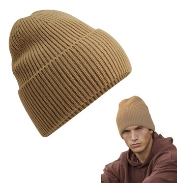 MODNA CZAPKA ZIMOWA OVERSIZE BEANIE DAMSKA MĘSKA MIĘKKA WYWIJANA