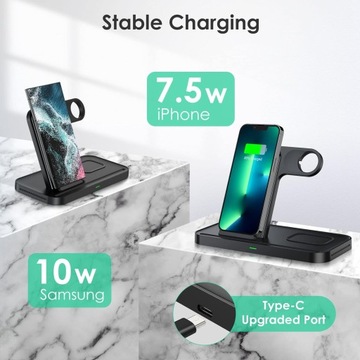 Индуктивное зарядное устройство для IPHONE APPLE WATCH 3w115W кабель USB-C + блок питания