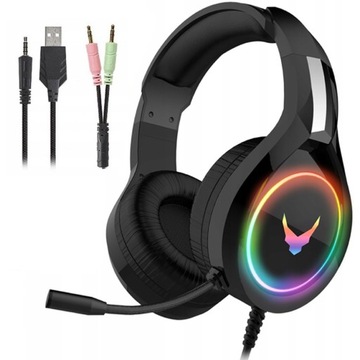 SŁUCHAWKI GAMINGOWE Z MIKROFONEM Z ADAPTEREM DO KONSOLI PS4 PS5 KOMPUTERA