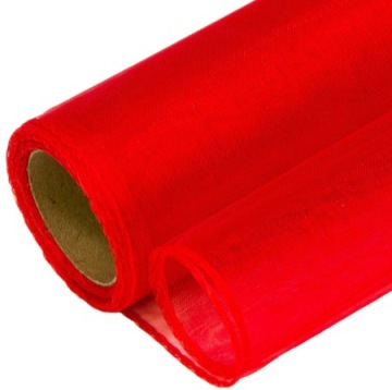 CZERWONA ORGANZA OBSZYTA GŁADKA ROLKA 12cm/9m ORGANTYNA ŚWIĘTA DEKORACJA