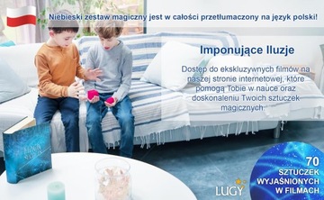 ZESTAW MAGICZNY DLA MAŁEGO ILUZJONISTY DO NAUKI PEŁNE WYPOSAŻENIE PO POLSKU