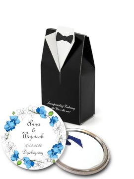 Podziękowanie dla Gości Ślub lusterko z pudełeczkiem - personalizacja