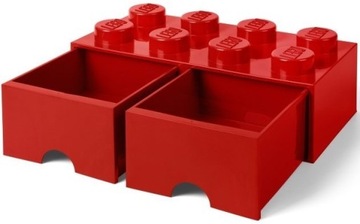 LEGO POJEMNIK KLOCEK 8 SZUFLADA CZERWONY PUDEŁKO