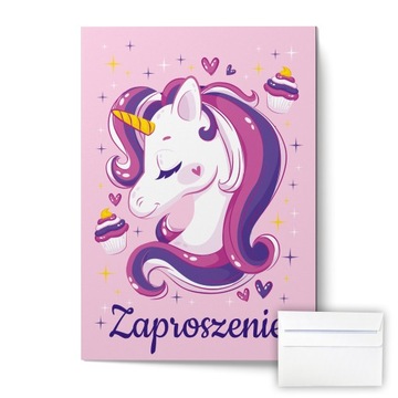 Zaproszenia na Urodziny Jednorożec Unicorn