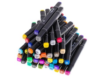 Спиртовые маркеры двухсторонние в футляре, 48 баз.