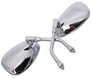 ХРОМИРОВАННЫЕ ЗЕРКАЛА CLASSIC CHOPER DRAG SAM, ОВАЛ, 8 мм