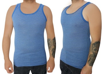 Podkoszulka męska na ramiączka w paski bawełna 5XL