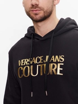 Bluza męska Versace Jeans Couture Logo Thick Foil 74GAIT03 BLACK XL