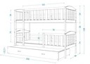 Двухъярусная кровать 200x90 + матрасы KUBUŚ для 3 человек