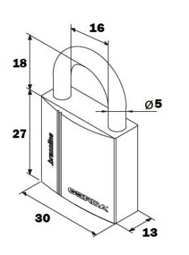 ЛАТУННЫЙ НАВЕСНОЙ ЗАМОК GERDA BRASS LINE KMZ S3010A