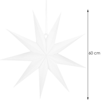 БОЛЬШАЯ ПОДВЕСНАЯ 3D БУМАЖНАЯ ЗВЕЗДА 60см РОЖДЕСТВЕНСКАЯ