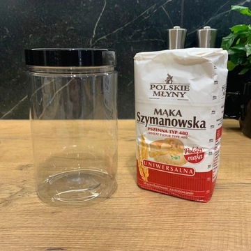 Пластиковая банка-контейнер 1,25 л с завинчивающейся крышкой x 9