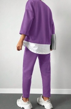 КОМПЛЕКТ ЖЕНСКОГО СПОРТИВНОГО СПОРТИВНОГО НАБОРА, ПУРПУРНЫЙ CASUAL L LOA