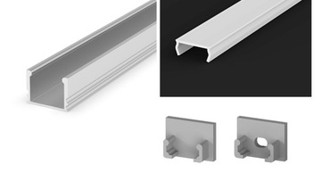 PROFIL LED 12MM 3M GŁĘBOKI P5-2+ OSŁONA + ZAŚLEPKI