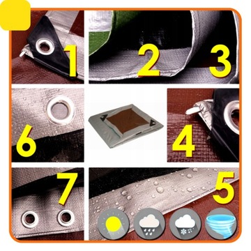 Трэт Тарпаулин 8x10 260 г толщиной, сильного морозного водонепроницаемого ультрафиолета