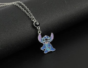 Wisiorek Łańcuszek Stich Disney Lilo & Stitch Niebieski Cyrkonia