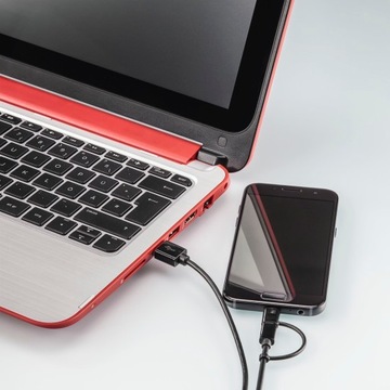 Кабель micro USB 2 в 1 с адаптером USB Type-C, 1 м, c