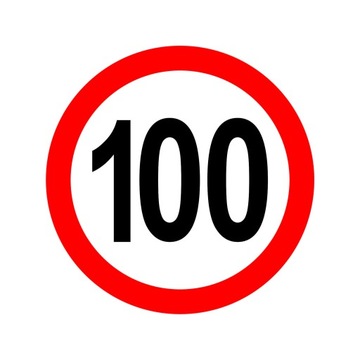 NAKLEJKA OGRANICZENIE PRĘDKOŚCI 100km ZNAK śr20 cm