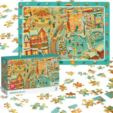 PUZZLE OBSERWACYJNE ZIMA W MIEŚCIE - ZABAWA EDUKACYJNA