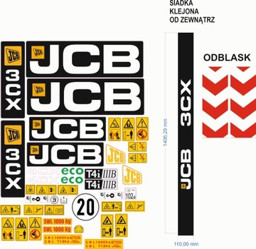 NAKLEJKI NAKLEJKA JCB 3CX OKLEJENIE