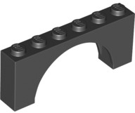 LEGO 15254 łuk mostek arch 1x6x2 czarny 1szt.