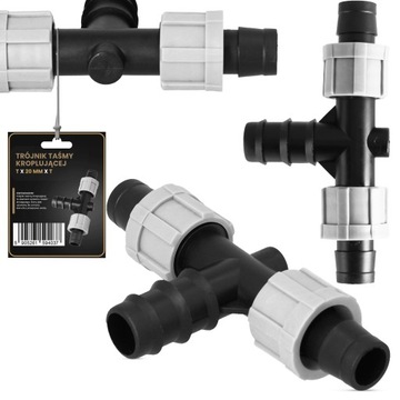 TRÓJNIK 16x20x16 mm TAŚMY KROPLUJĄCEJ ZŁĄCZKA ŁĄCZNIK WTYK WĘŻA NAWADNIANIA