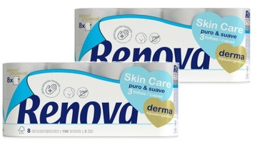2x Papier toaletowy Renova Skin Care Derma 8R
